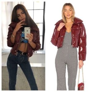 LPA puffer jacket 600 red shiny as seen on emrata